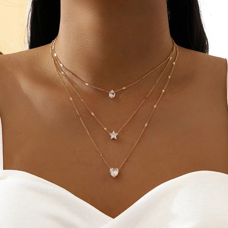 Sally – Corrente com três pendentes brilhantes