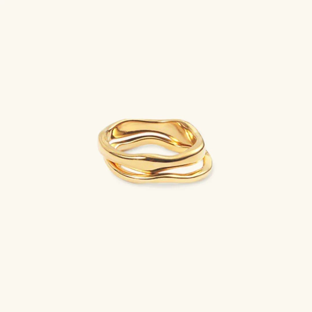Dianne – Bague chic dourada superposta