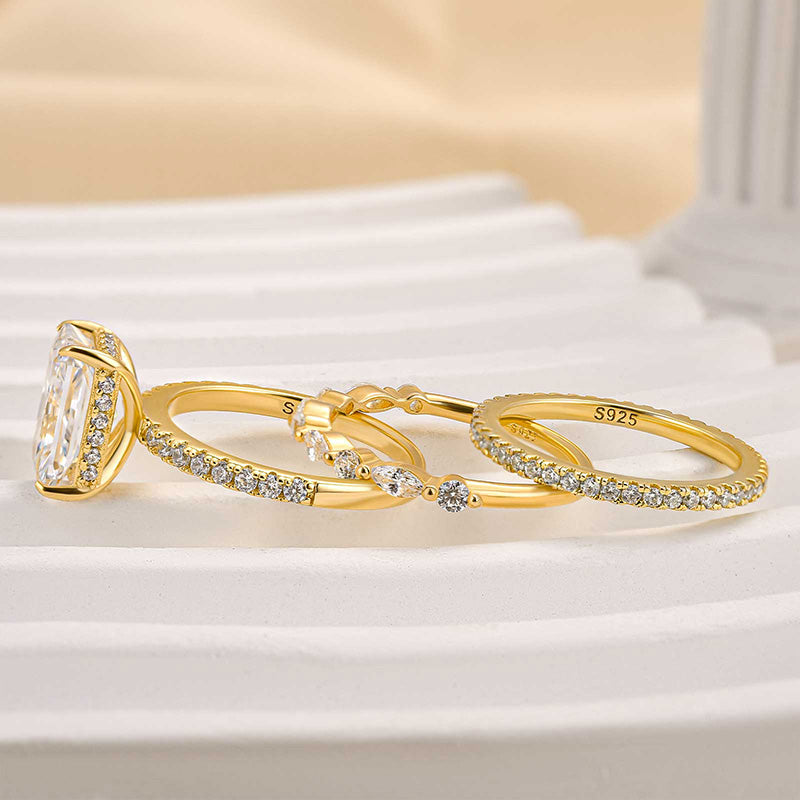 Jaily – Conjunto de 3 anéis de noivado elegantes