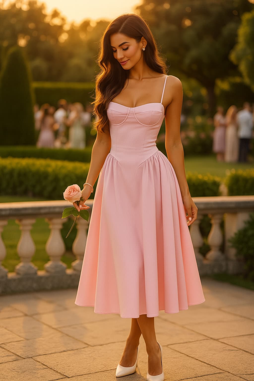 Lara – Vestido Corse Rosa