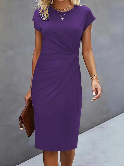 Reilly - Mid-length dress with front knot for women