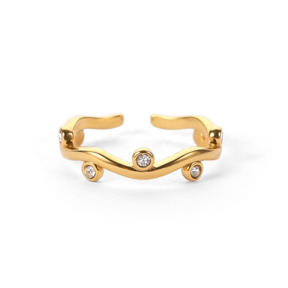 Willow – Bague folha ajustável e brilhante