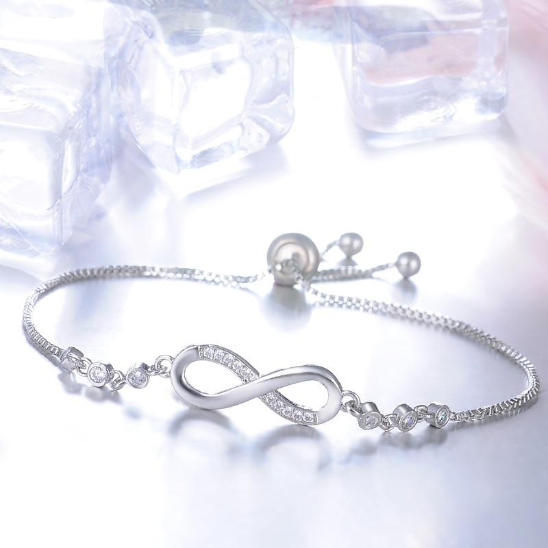Megan – Bracelete ajustável infinito em prata