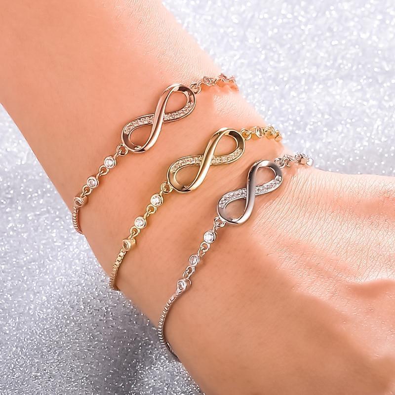 Megan – Bracelete ajustável infinito em prata