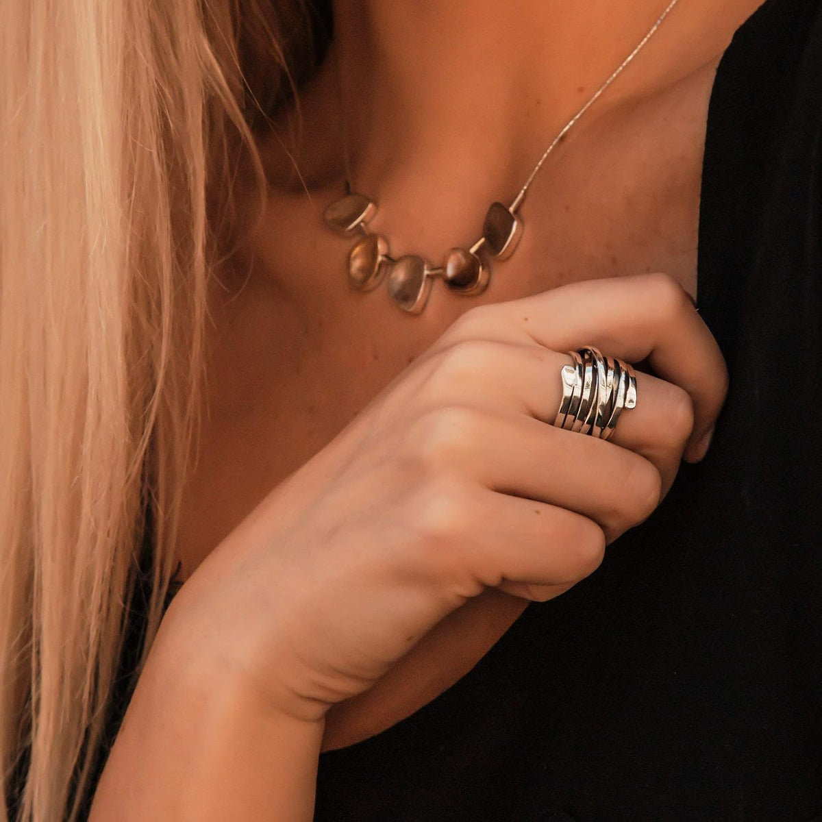 Bliss – Bague em prata vintage espessa