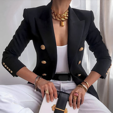 Antigo Prata - Blazer feminino com estilo sofisticado