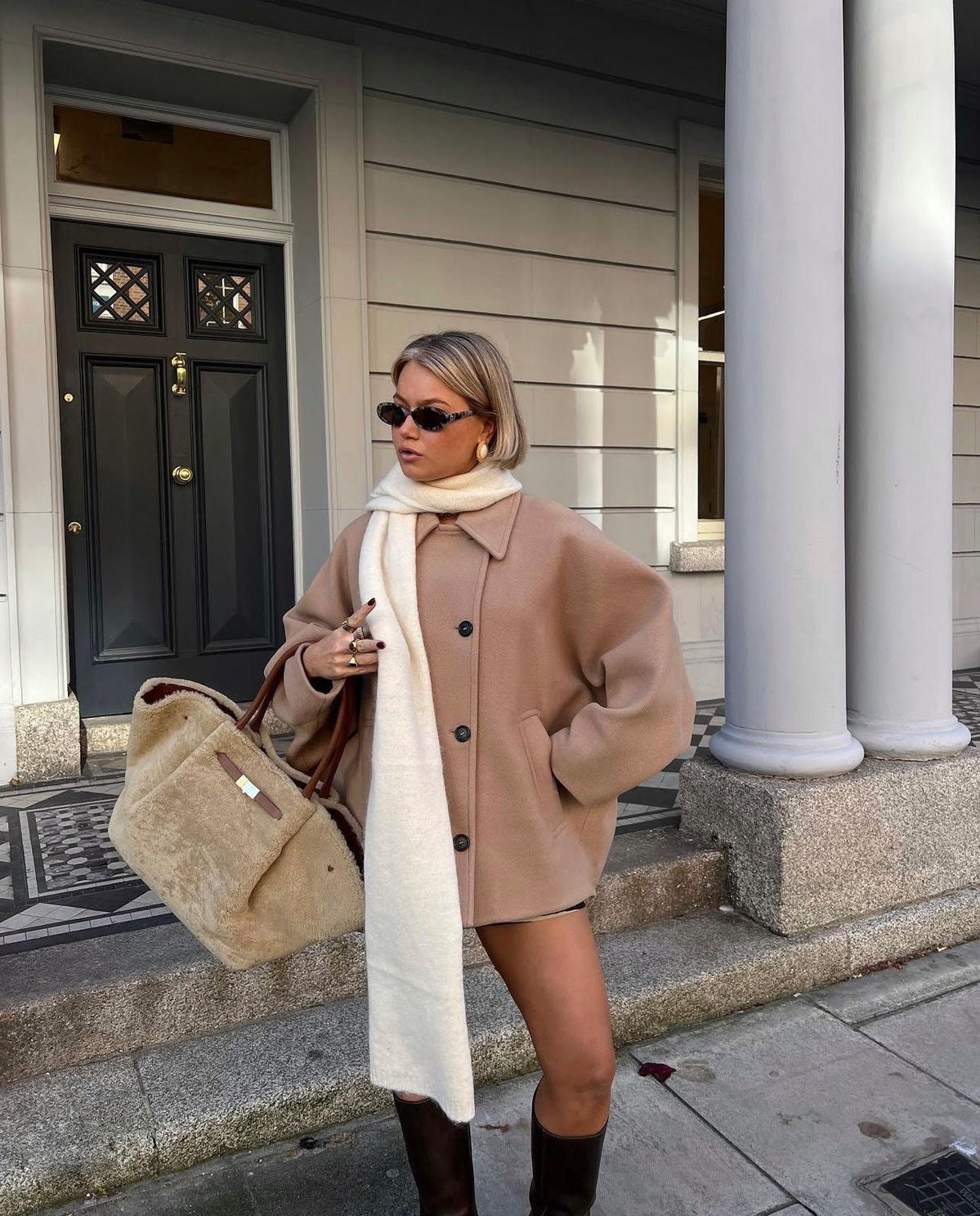 Elena – Casaco Oversize em Mistura de Lã Doppiopetto