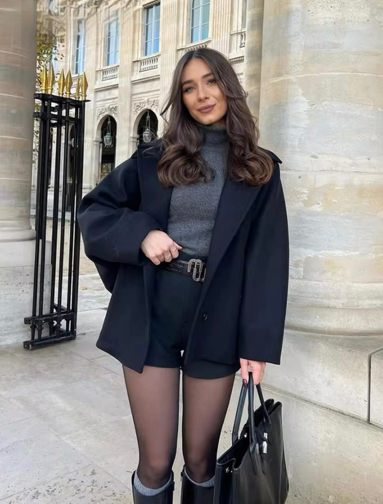 Elena – Casaco Oversize em Mistura de Lã Doppiopetto