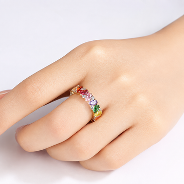 Colette – Bague de declaração arco-íris brilhante