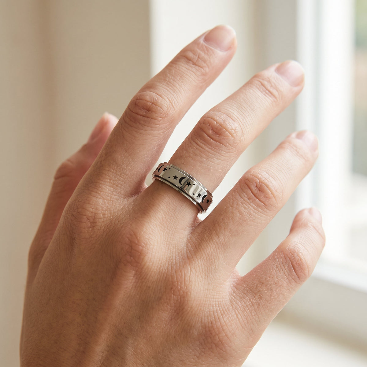 Astrid – Bague celeste lua e estrela