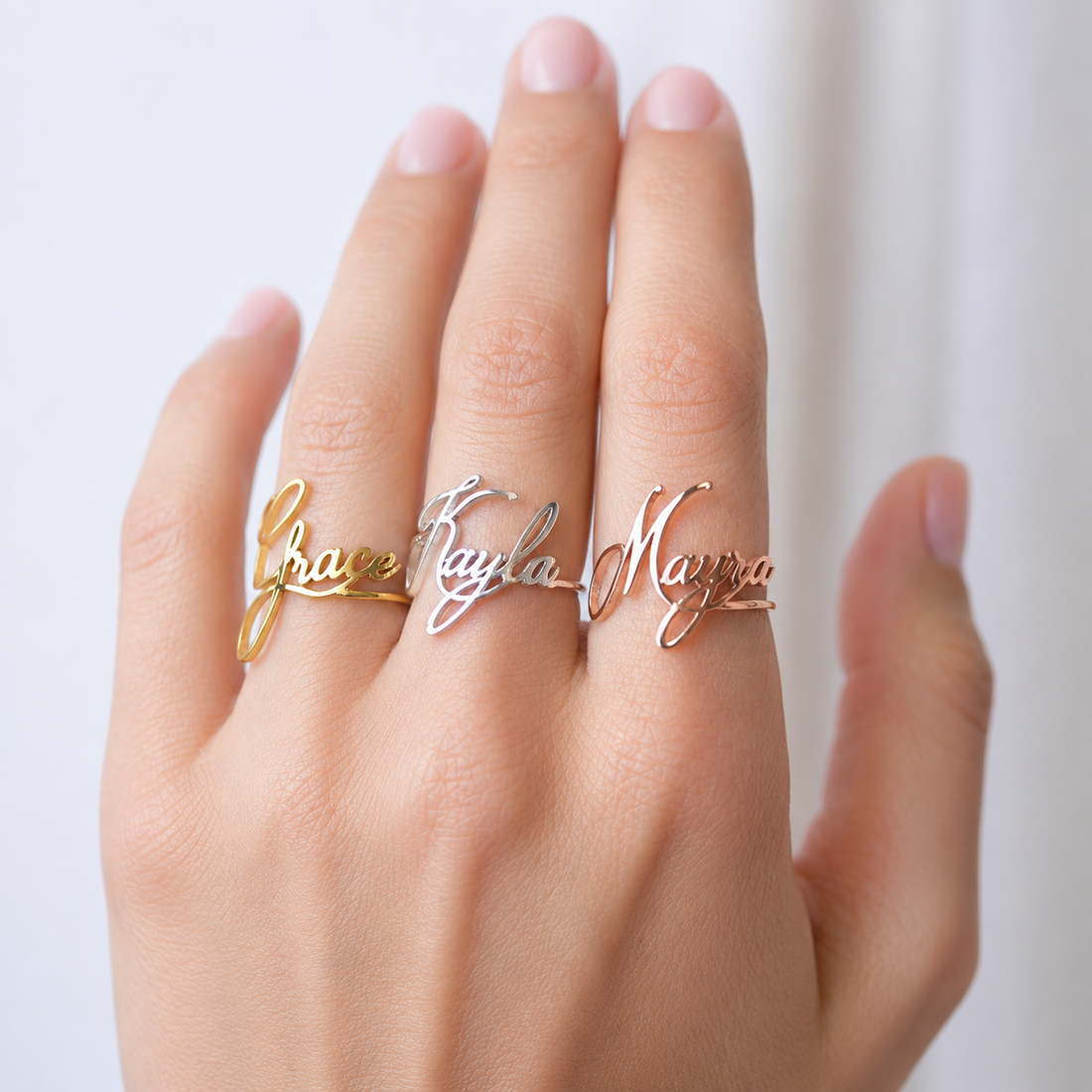 Anel de nome personalizado - Anel personalizado