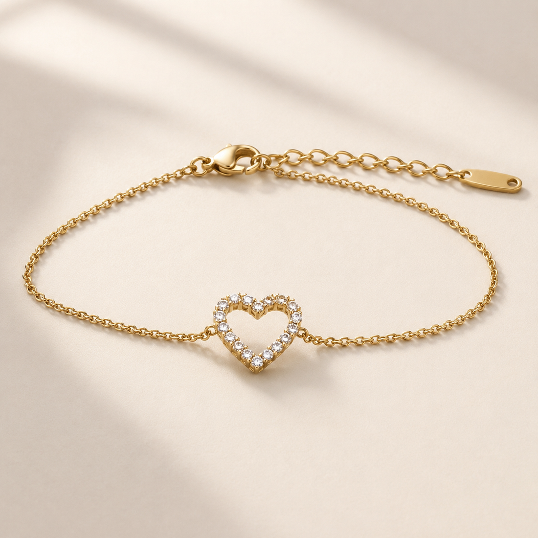 Bracelete com coração aberto