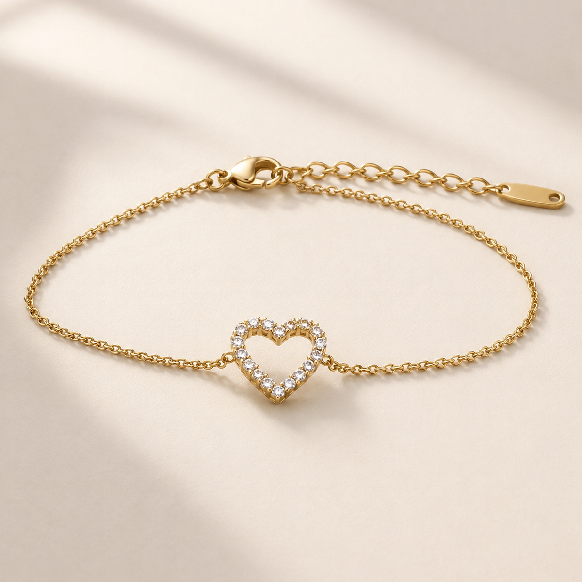 Bracelete com coração aberto