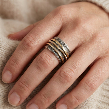 Cherilyn – Bague antiga vintage em ouro e prata