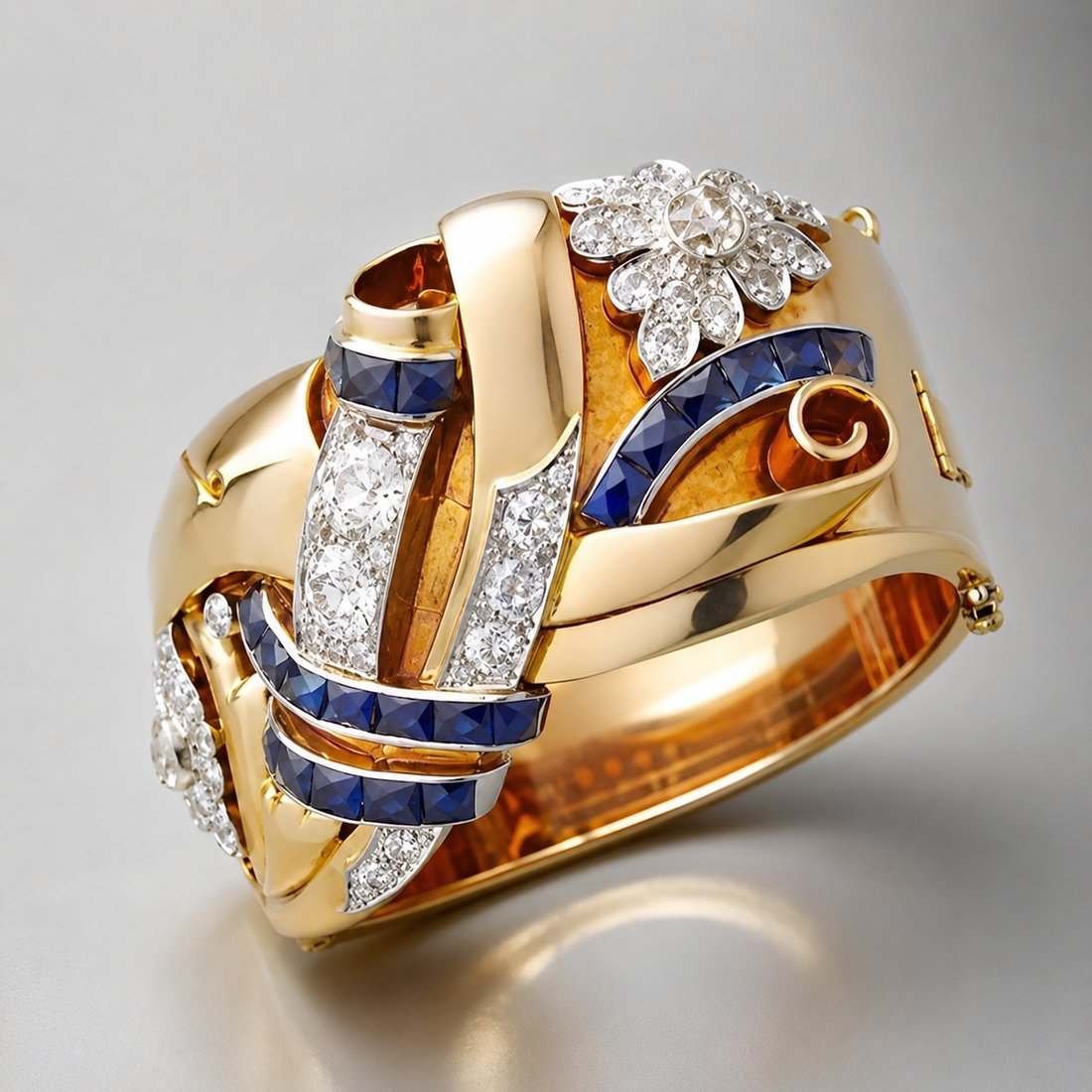 Mireille – Bague vintage azul com design refinado