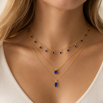 Sylva – Colar vintage com detalhes azuis