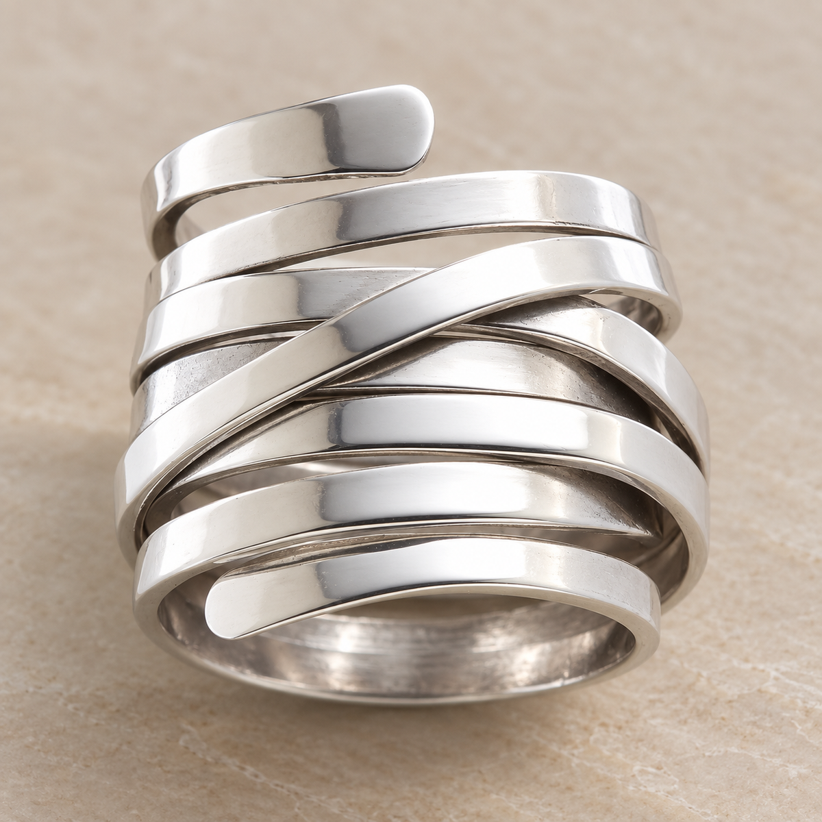 Bliss – Bague em prata vintage espessa