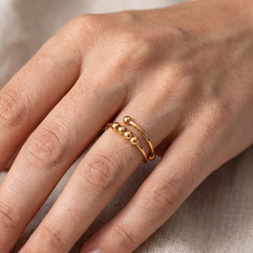Maelis – Bague anti-estresse com pérolas rotativas