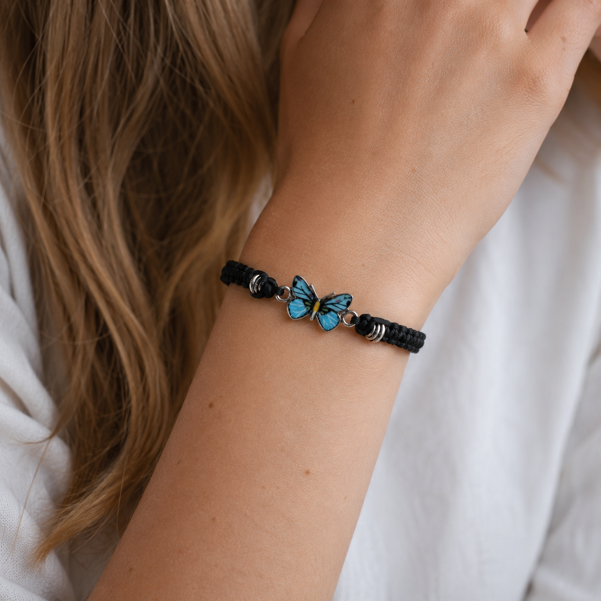 Elvina – Bracelete borboleta azul