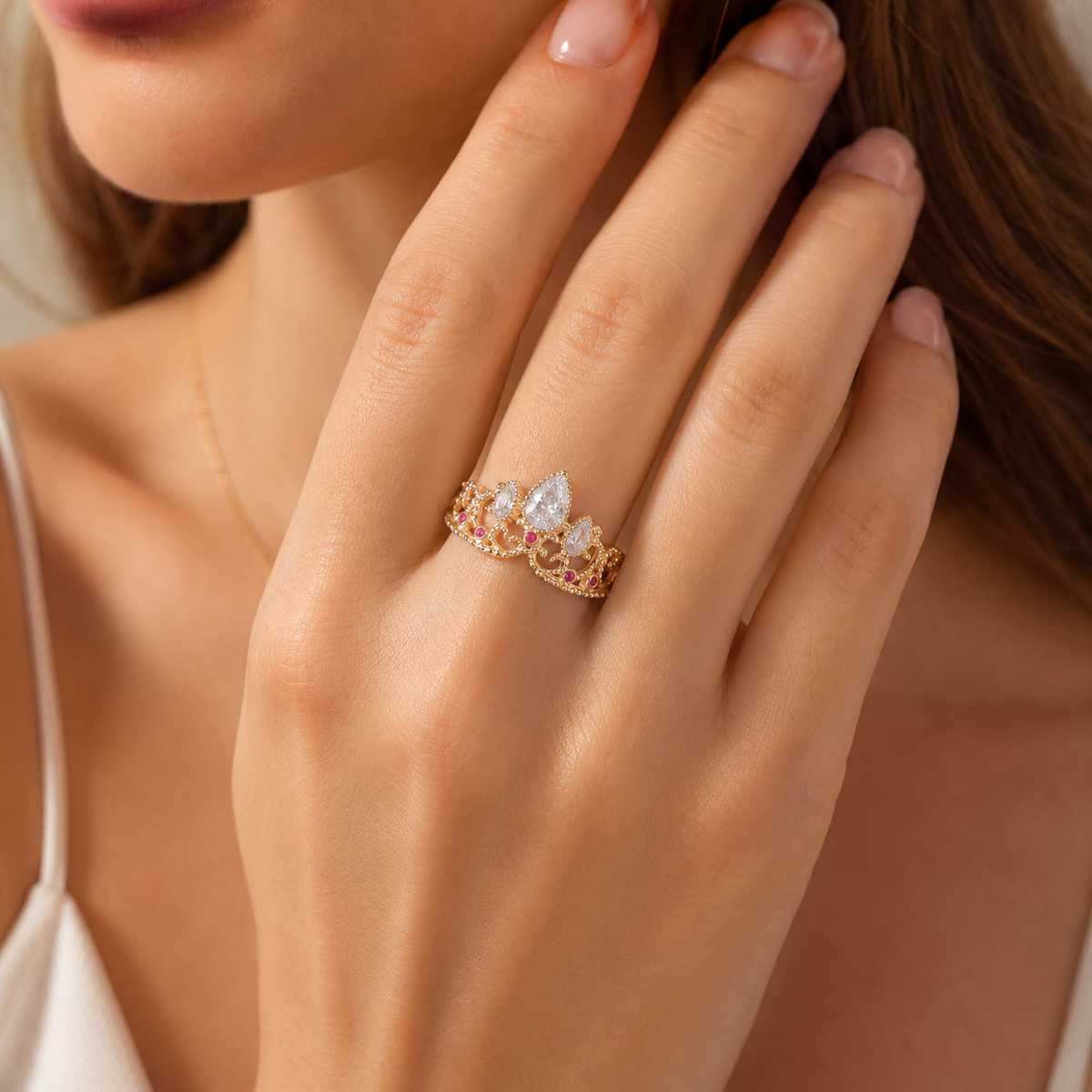Bague Couronne Raiponce - A Bague Couronne Dourada de Raiponce
