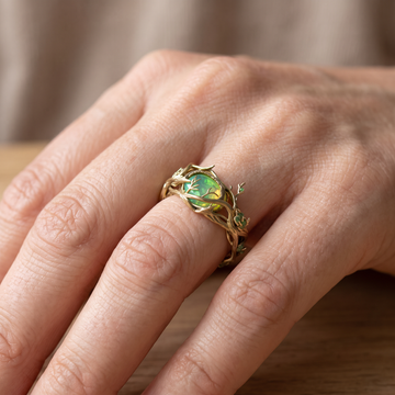 Marianne – Bague com opala verde