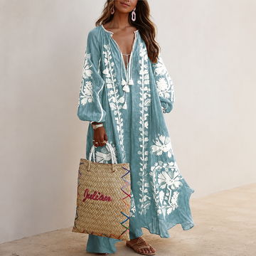 Nelia - Vestido de verão boêmio casual com estampa floral