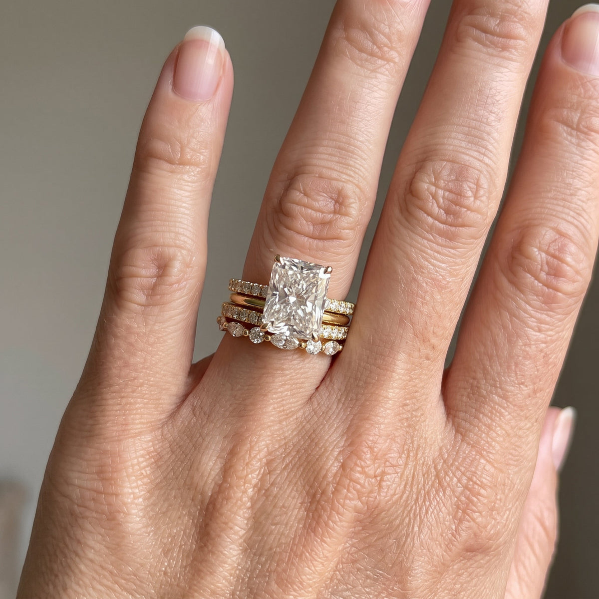 Jaily – Conjunto de 3 anéis de noivado elegantes
