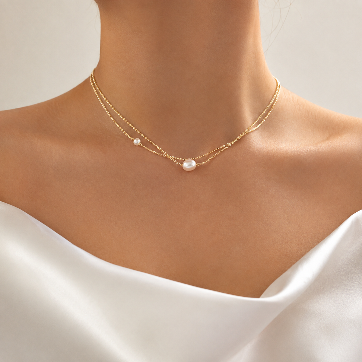 Serenity Shine – Colar de pérolas de água doce