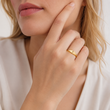 Bague de nome minimalista | Bague minimalista com inicial gravada
