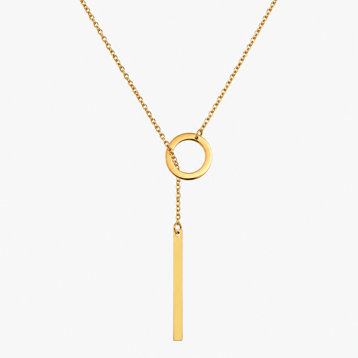 Blythe – Colar lariat em ouro com barra