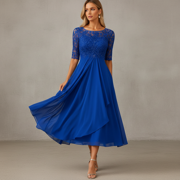 Yara - Vestido midi elegante de chiffon
