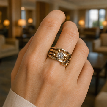 Dalia – Bague vintage brilhante ao design sertido