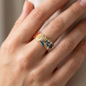 Isolde – Bague com flores pintadas à mão