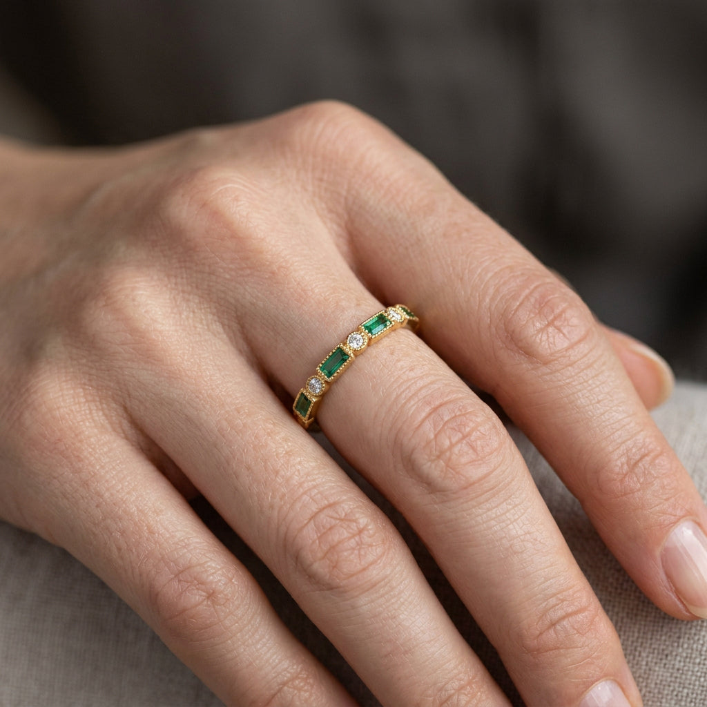 Crista – Bague de declaração verde