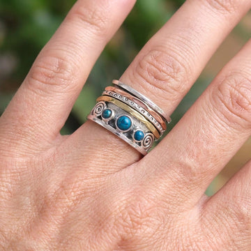 Kaia – Bague de meditação boêmiana com safira