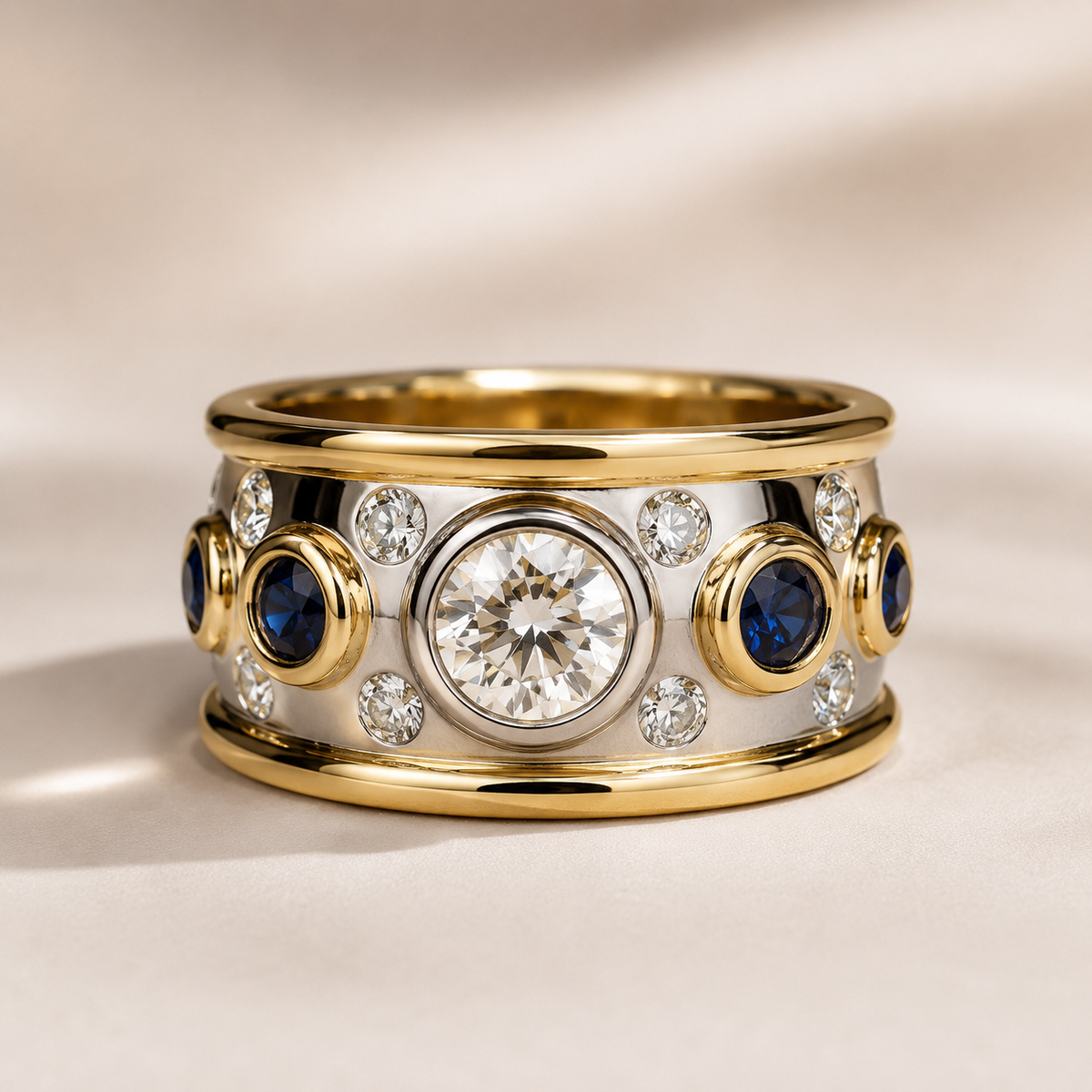 Sierra – Bague vintage brilhante ao design sertido