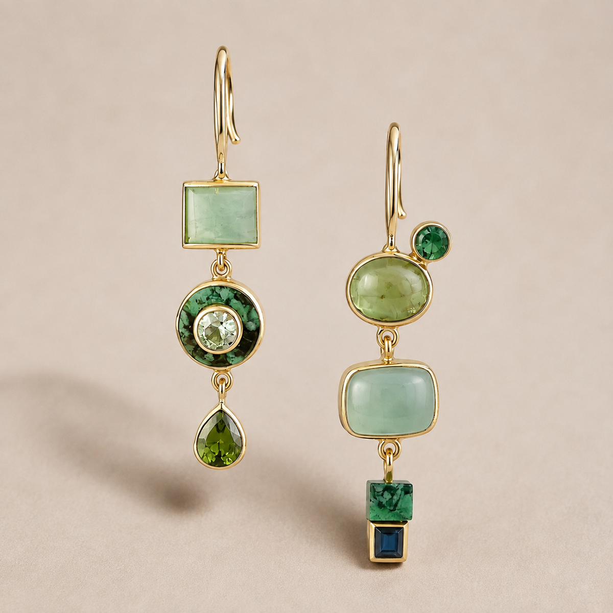 Nerida – Brincos verdes vintage pendentes