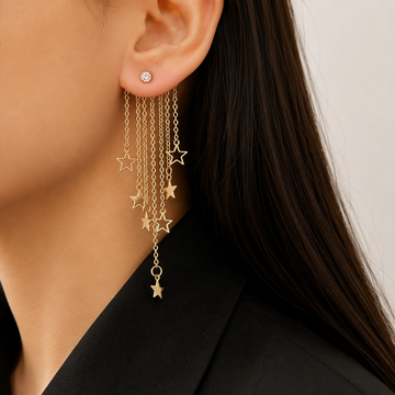 Valerie – Brincos pendentes em estrela com franjas