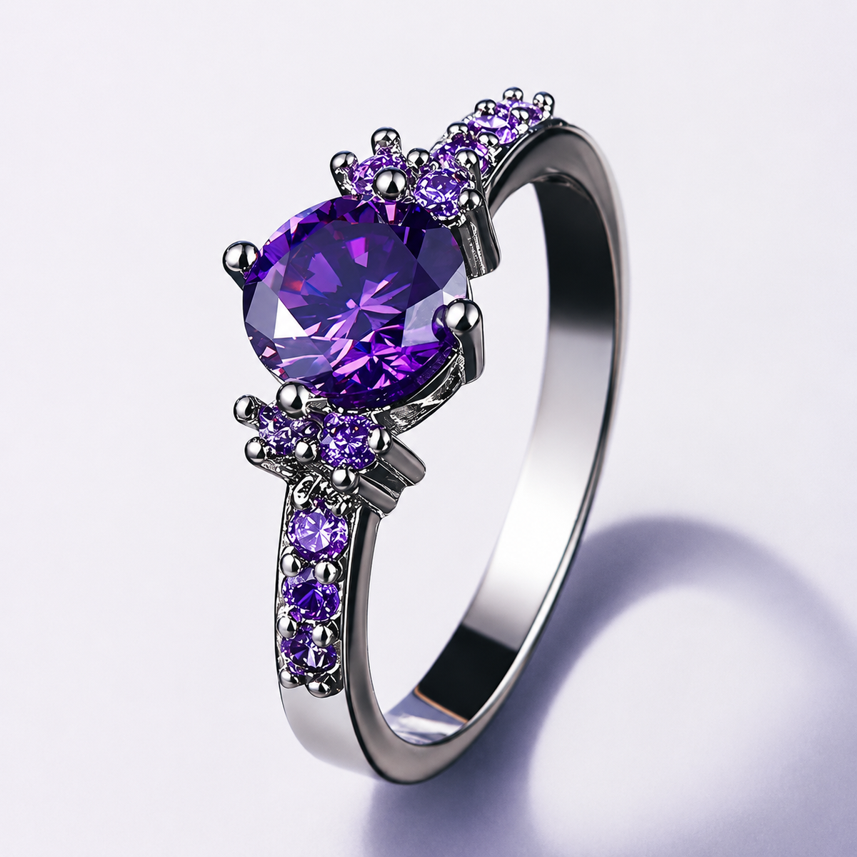 Coralie – Bague em ametista violeta