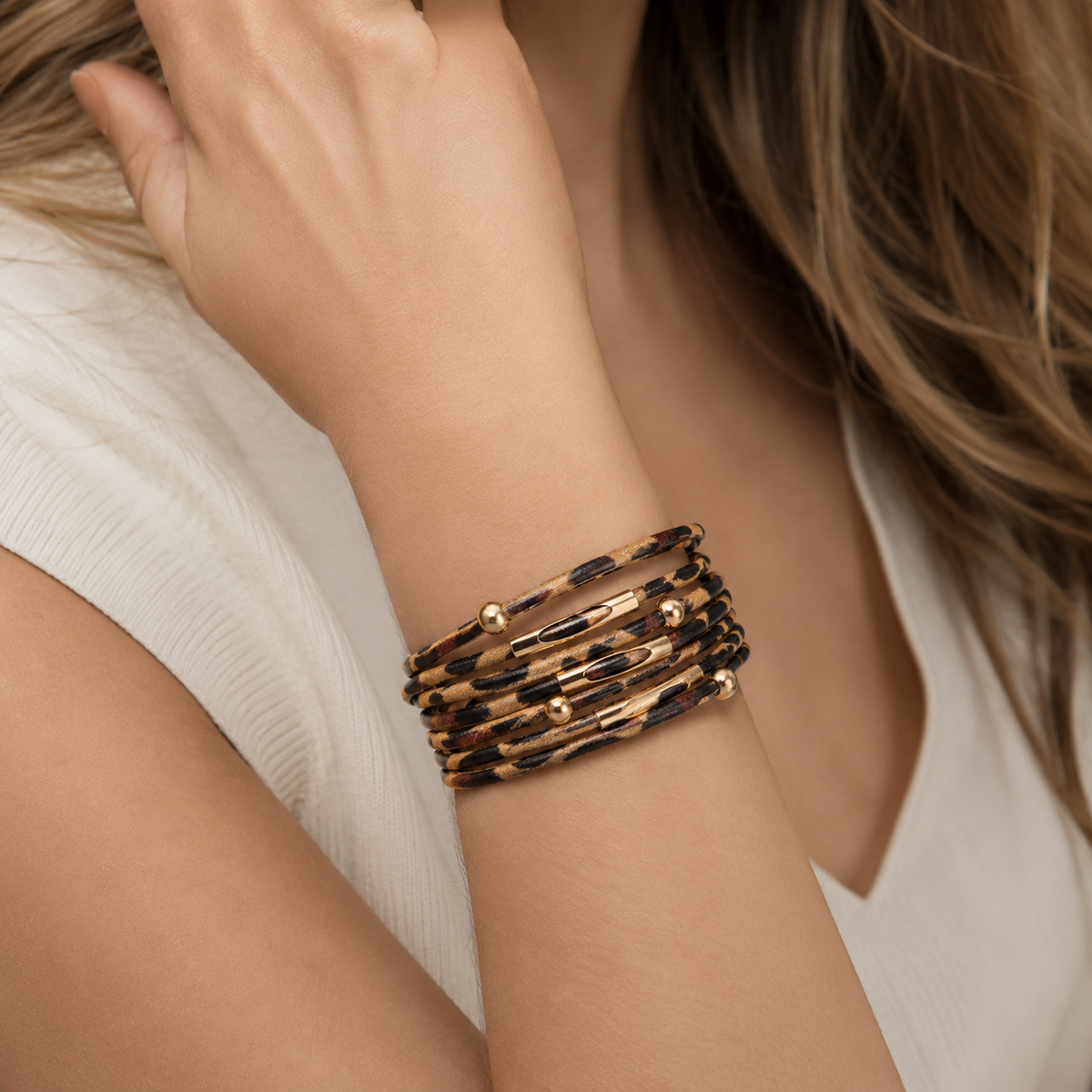 Margaux – Bracelet leopardo refinado