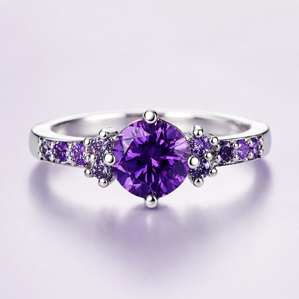 Coralie – Bague em ametista violeta