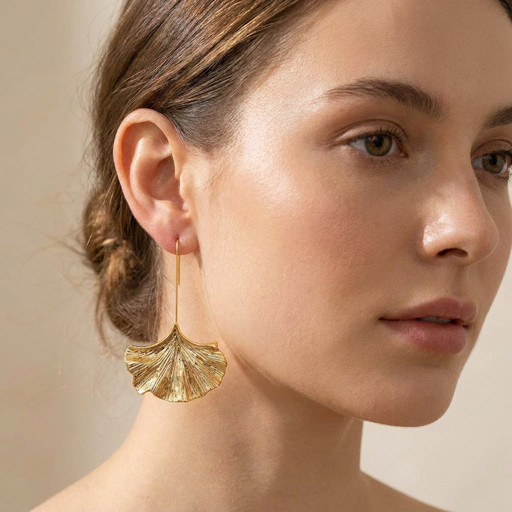 Bliss – Boucles d'oreilles pétales vintage douradas