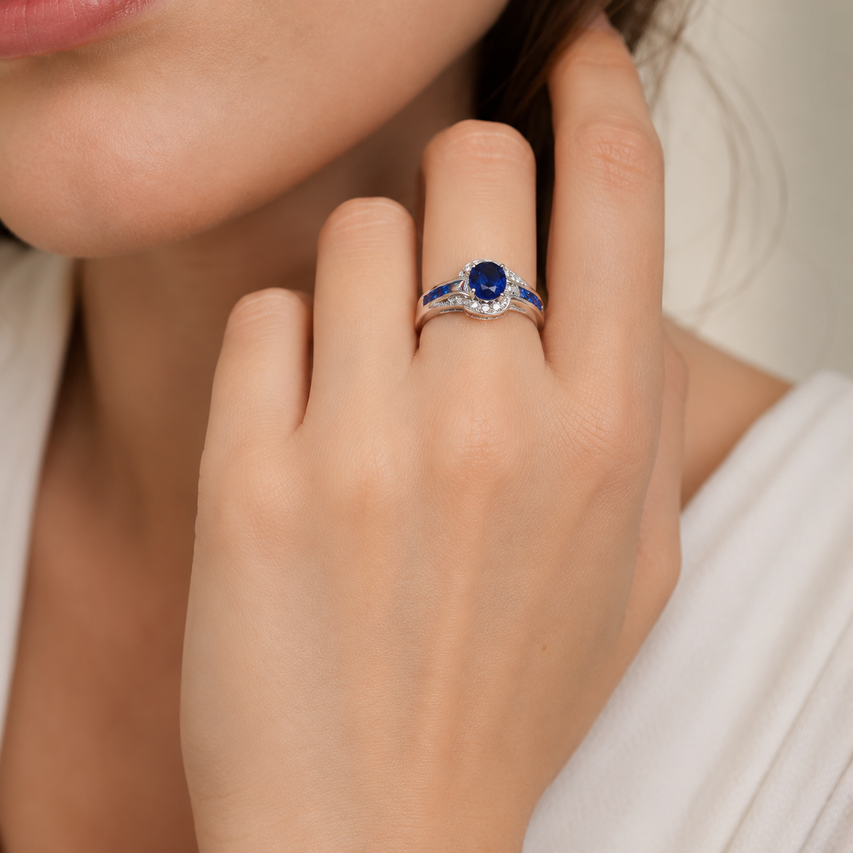 Diane – Bague com safira azul