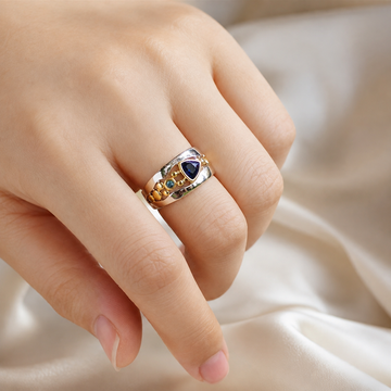 Ricca – Bague vintage azul brilhante
