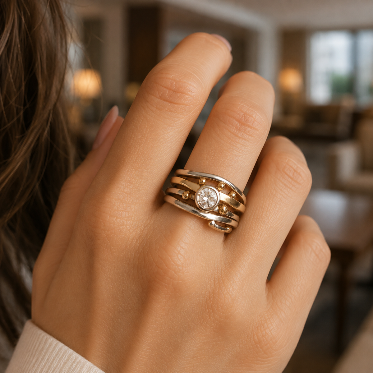 Rhian – Anel vintage com design cravejado