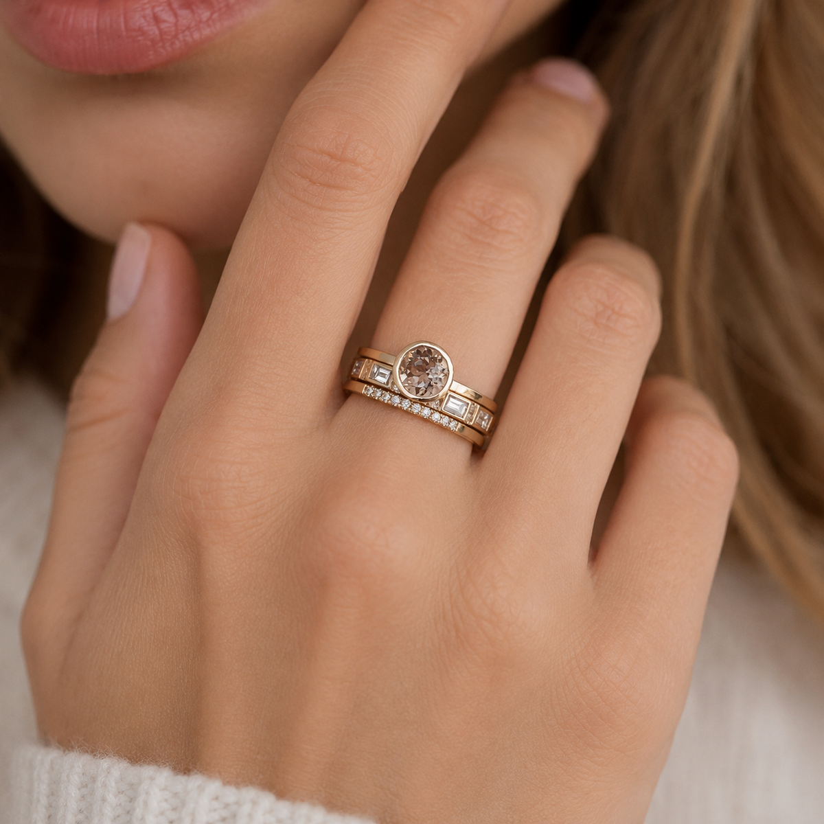Soline – Bague com detalhe cravado