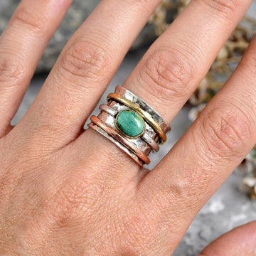 Maloi – Bague vintage em turquesa