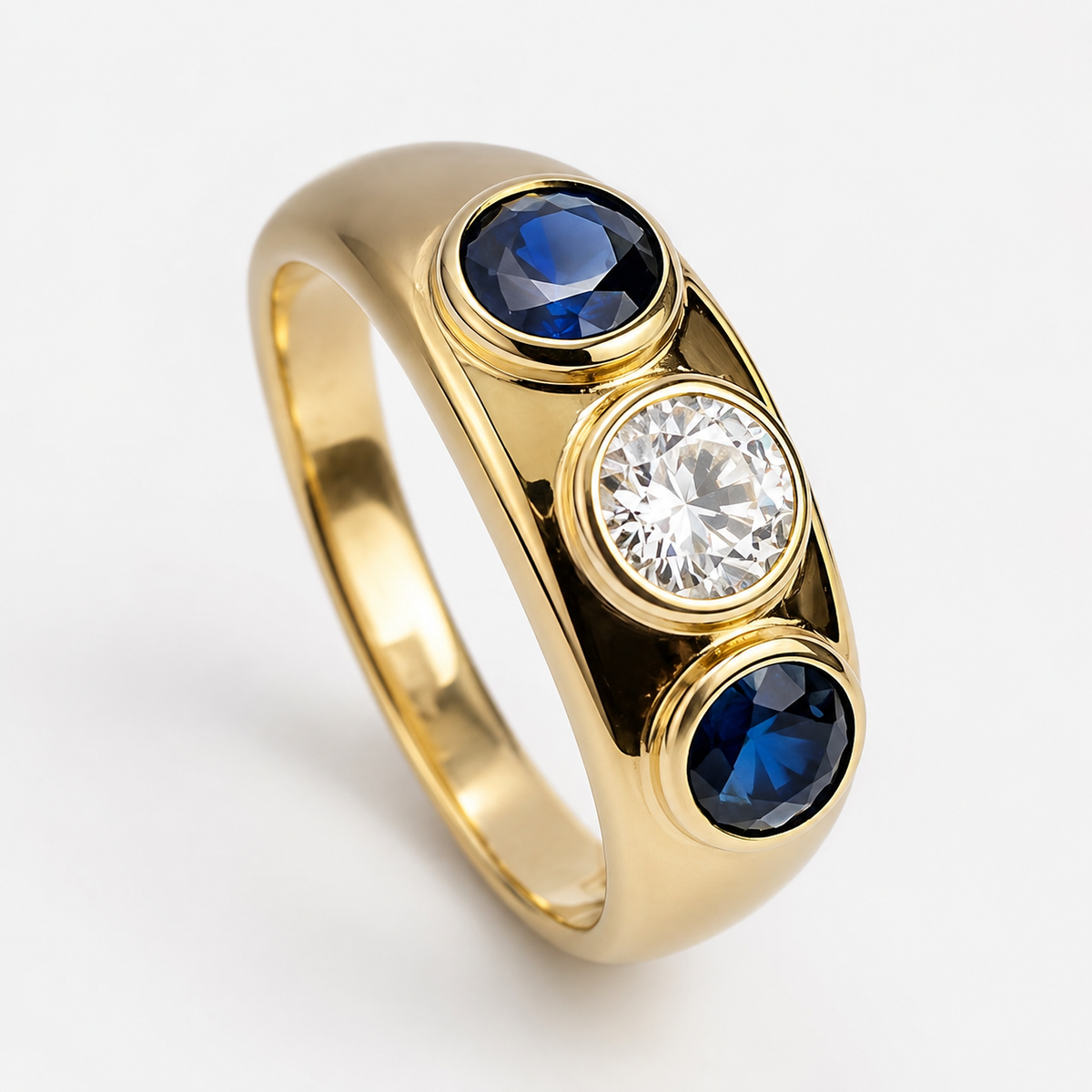 Oceane – Bague vintage azul com detalhes brilhantes