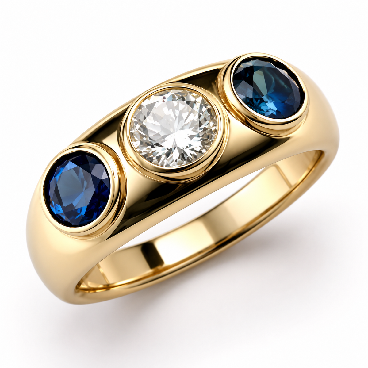 Oceane – Bague vintage azul com detalhes brilhantes