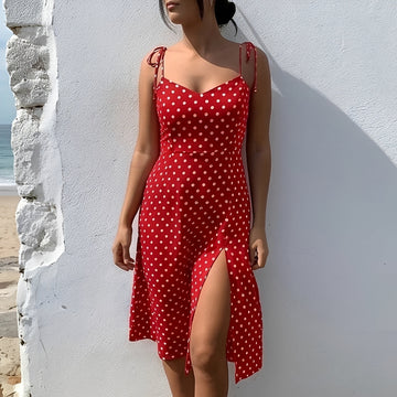 Ryley - Vestido Midi de Bolinhas Estiloso